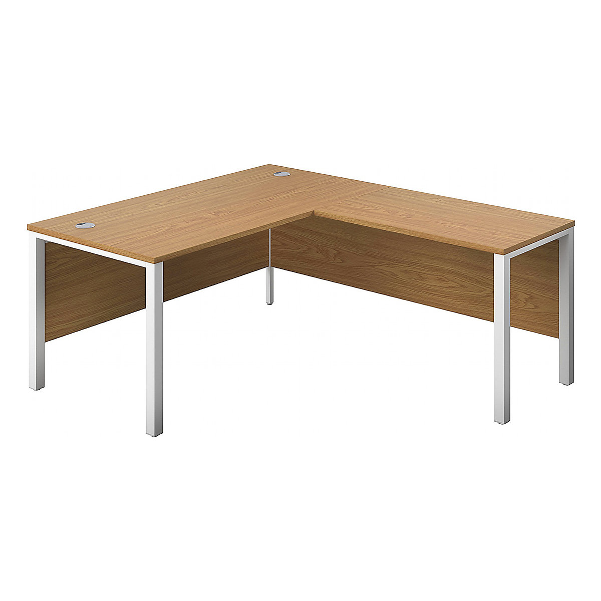 Commerce II Executive Return Workstations, Commerce II Executive Return Workstations, Commerce II Executive Return Workstations 730h x 1600w x 1800d mm | Oak | Next Day | White Legs | Right Hand-0