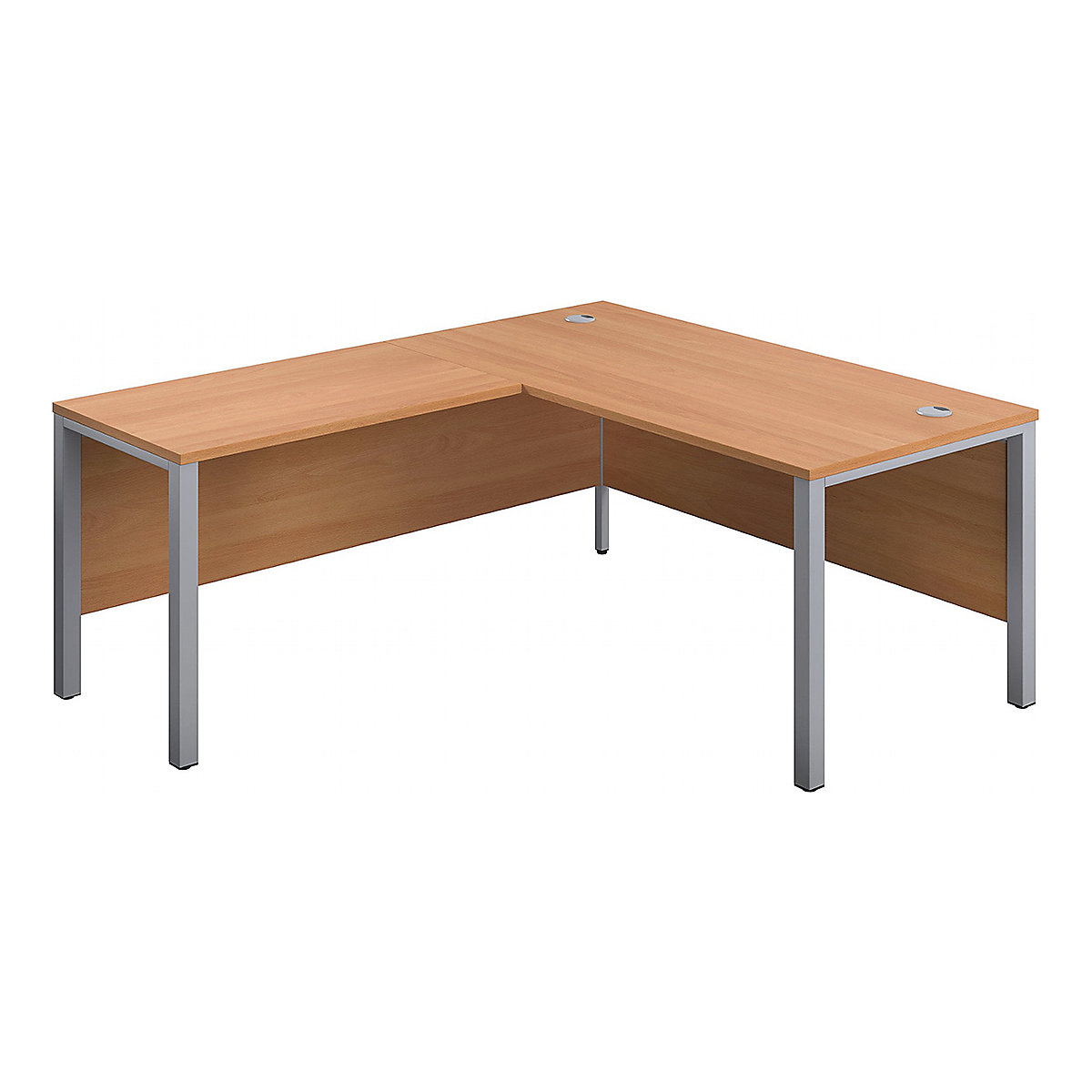 Commerce II Executive Return Workstations, Commerce II Executive Return Workstations, Commerce II Executive Return Workstations 730h x 1800w x 1800d mm | Beech | Next Day | Silver Legs | Left Hand-0