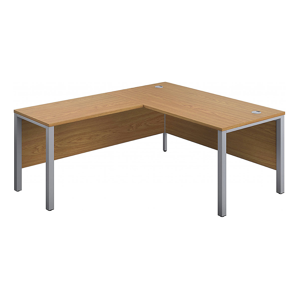 Commerce II Executive Return Workstations, Commerce II Executive Return Workstations, Commerce II Executive Return Workstations 730h x 1800w x 1800d mm | Oak | Next Day | Silver Legs | Left Hand-0