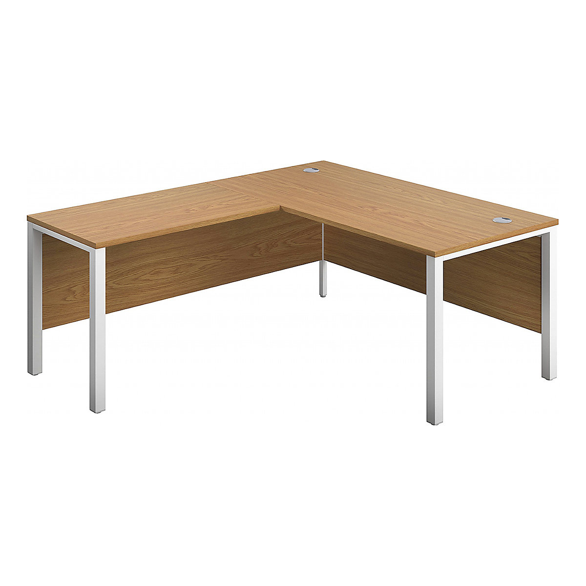 Commerce II Executive Return Workstations, Commerce II Executive Return Workstations, Commerce II Executive Return Workstations 730h x 1800w x 1800d mm | Oak | Next Day | White Legs | Left Hand-0