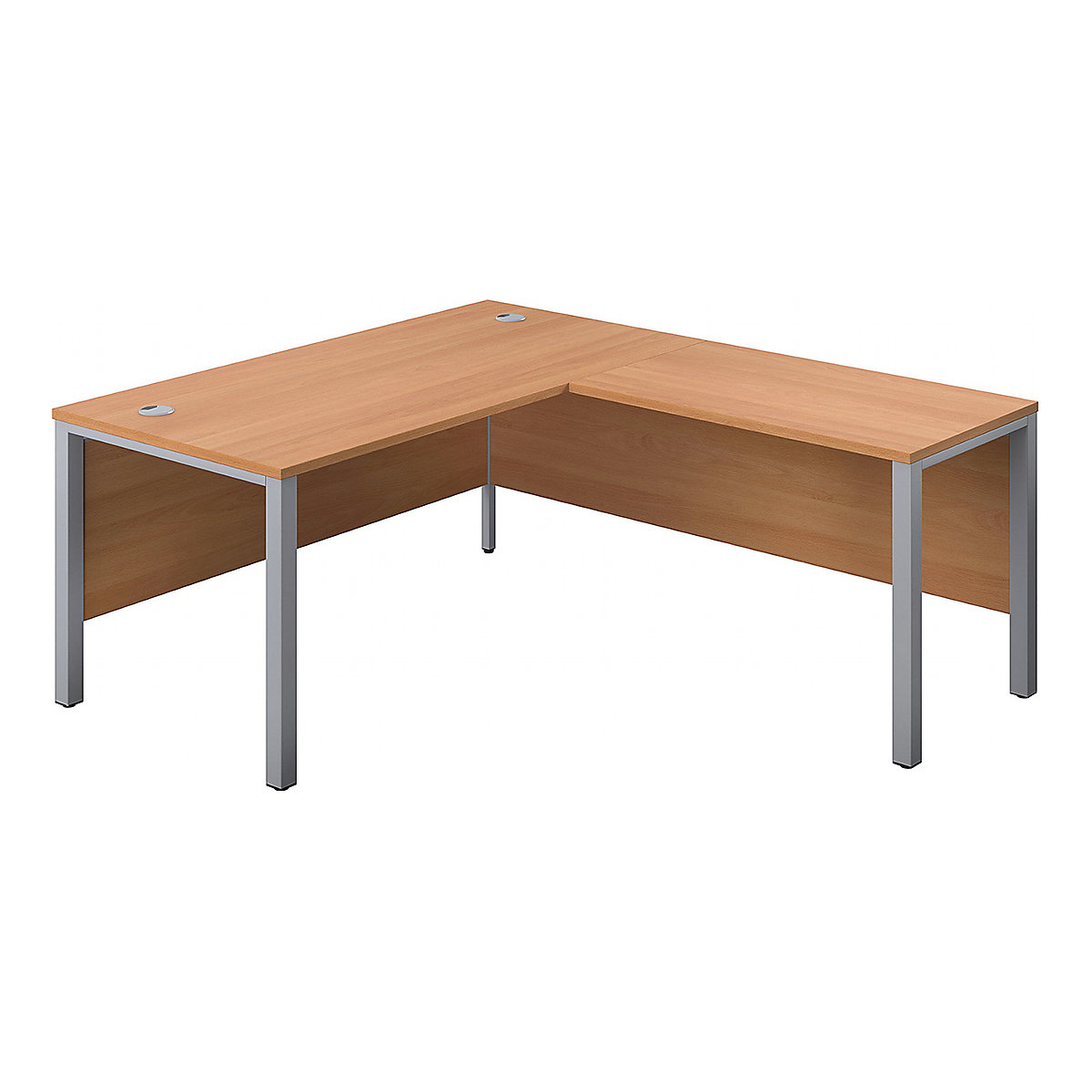 Commerce II Executive Return Workstations, Commerce II Executive Return Workstations, Commerce II Executive Return Workstations 730h x 1800w x 1800d mm | Beech | Next Day | Silver Legs | Right Hand-0