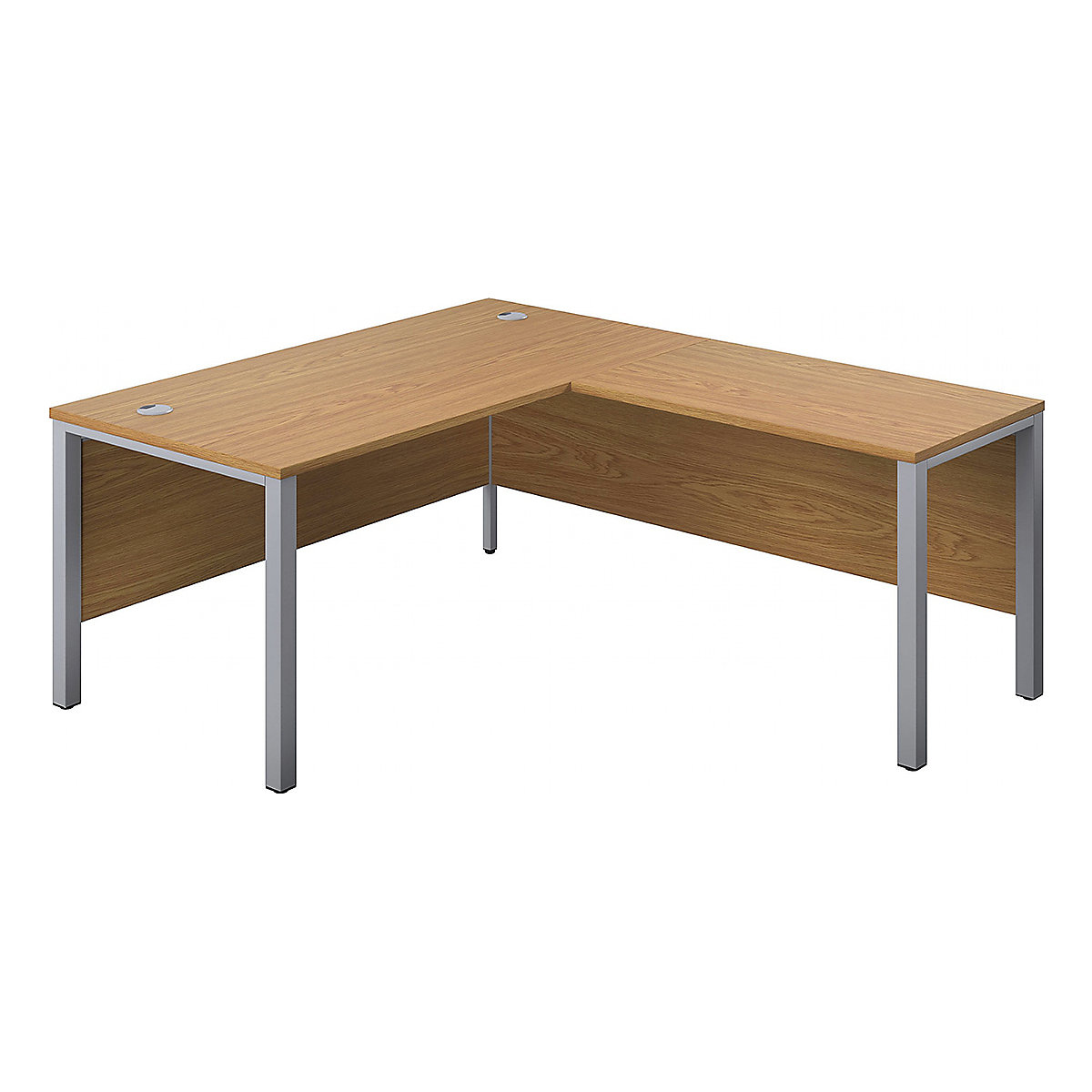 Commerce II Executive Return Workstations, Commerce II Executive Return Workstations, Commerce II Executive Return Workstations 730h x 1800w x 1800d mm | Oak | Next Day | Silver Legs | Right Hand-0