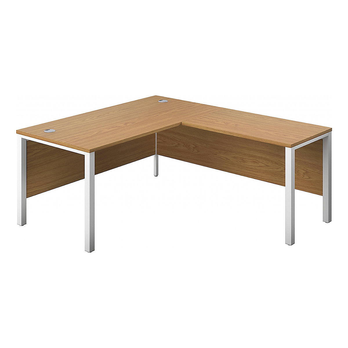 Commerce II Executive Return Workstations, Commerce II Executive Return Workstations, Commerce II Executive Return Workstations 730h x 1800w x 1800d mm | Oak | Next Day | White Legs | Right Hand-0