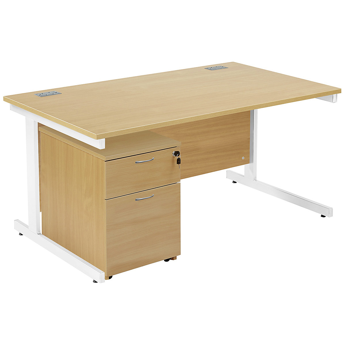 Commerce II Rectangular Desks With Mobile Pedestal (Product illustration 2)-1