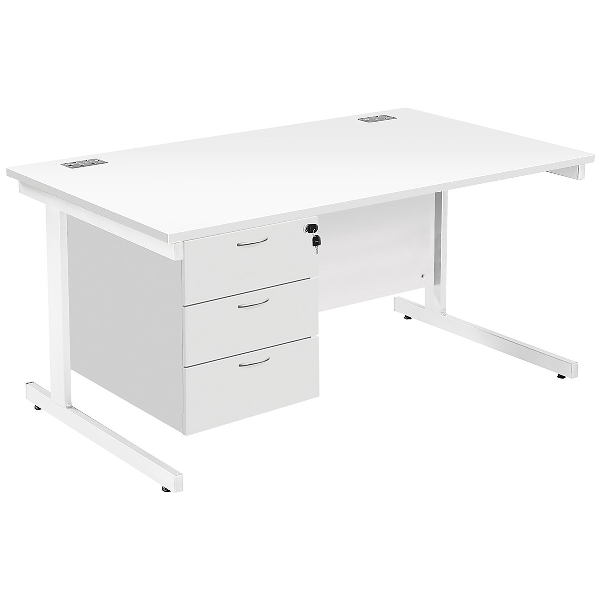 Commerce II Rectangular Desks With Single Fixed Pedestal