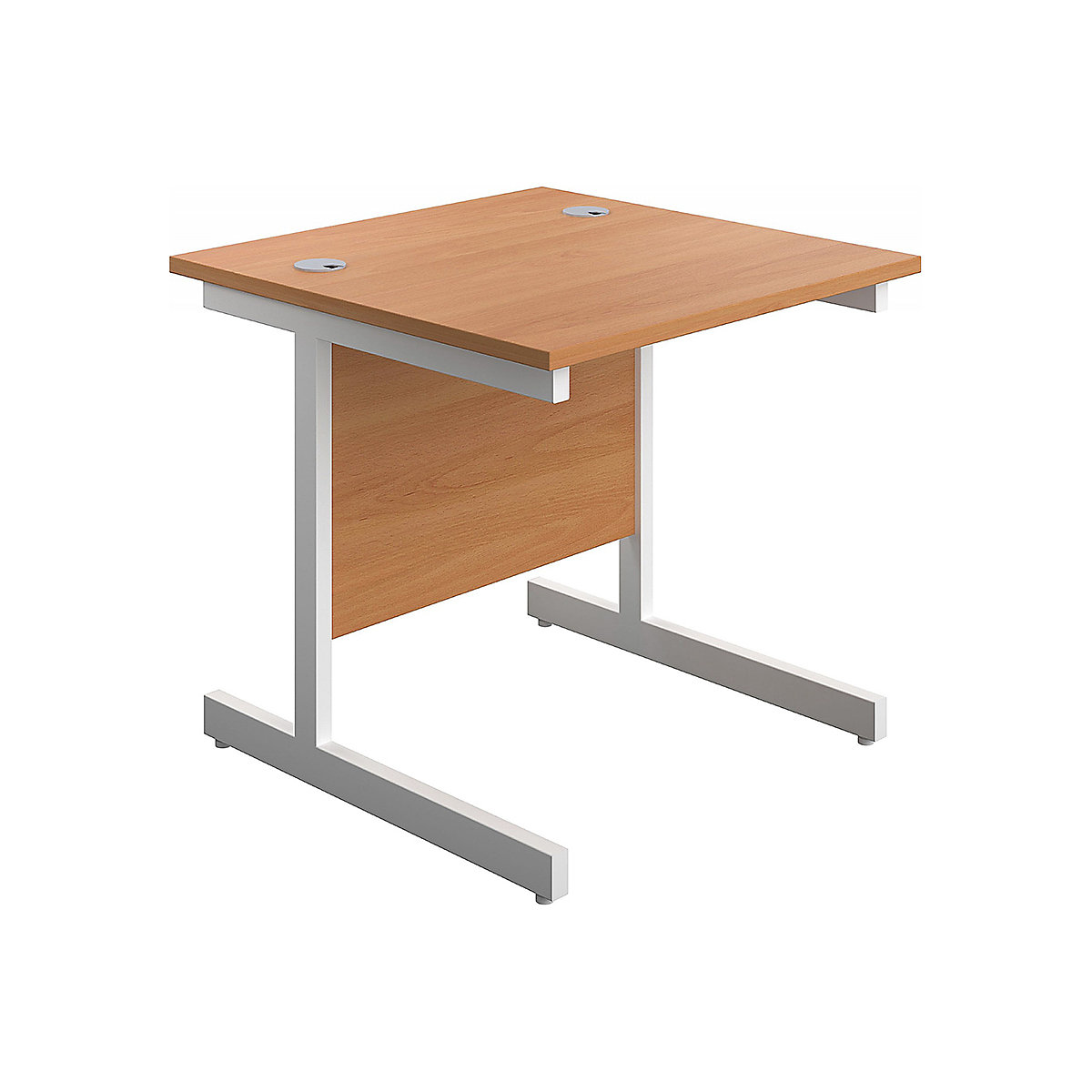 Commerce II Rectangular Office Desks, Commerce II Rectangular Office Desks, Commerce II Rectangular Office Desks 730h x 800w x 800d mm | Beech | Next Day Delivery | White Legs-1