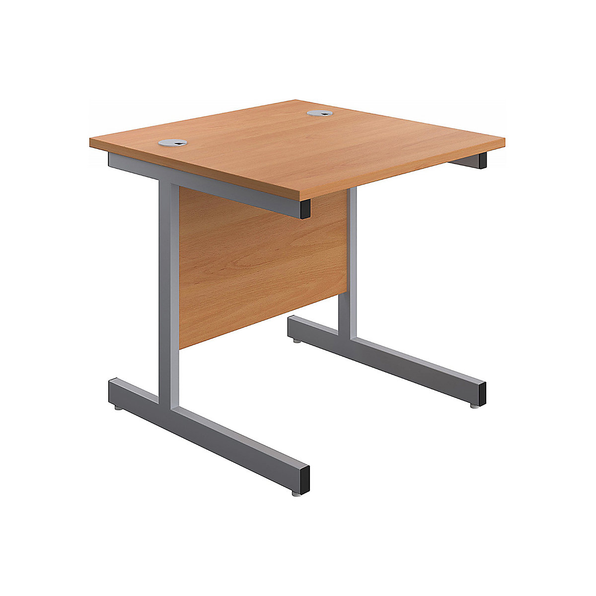 Commerce II Rectangular Office Desks, Commerce II Rectangular Office Desks, Commerce II Rectangular Office Desks 730h x 800w x 800d mm | Beech | Next Day Delivery | Silver Legs-2