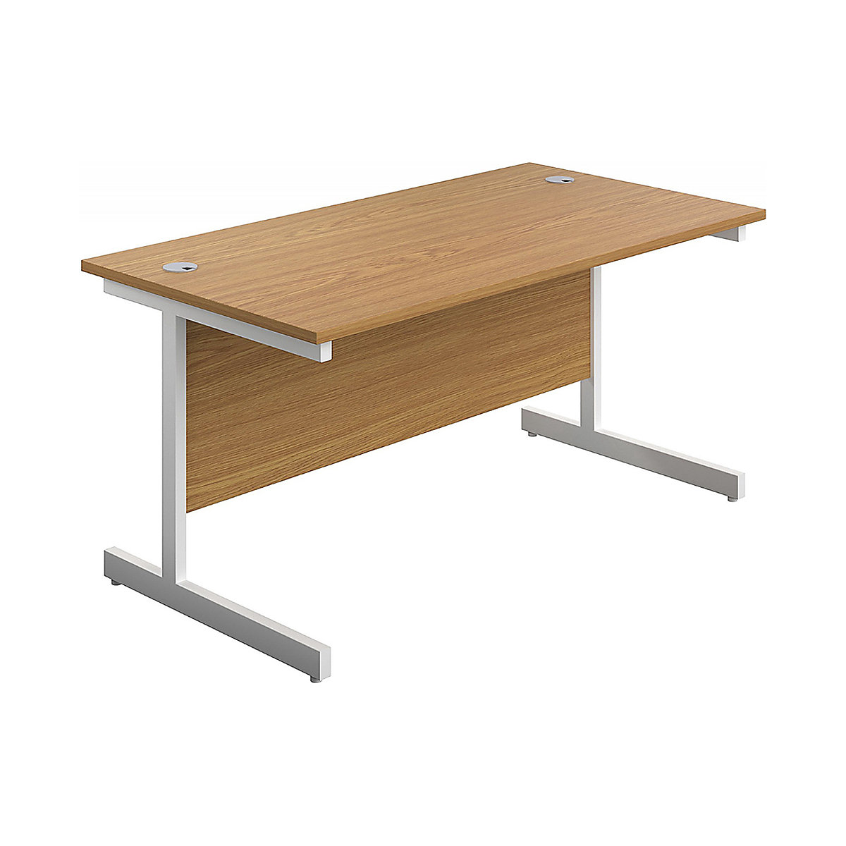 Commerce II Rectangular Office Desks, Commerce II Rectangular Office Desks, Commerce II Rectangular Office Desks 730h x 800w x 800d mm | Oak | Next Day Delivery | White Legs-0