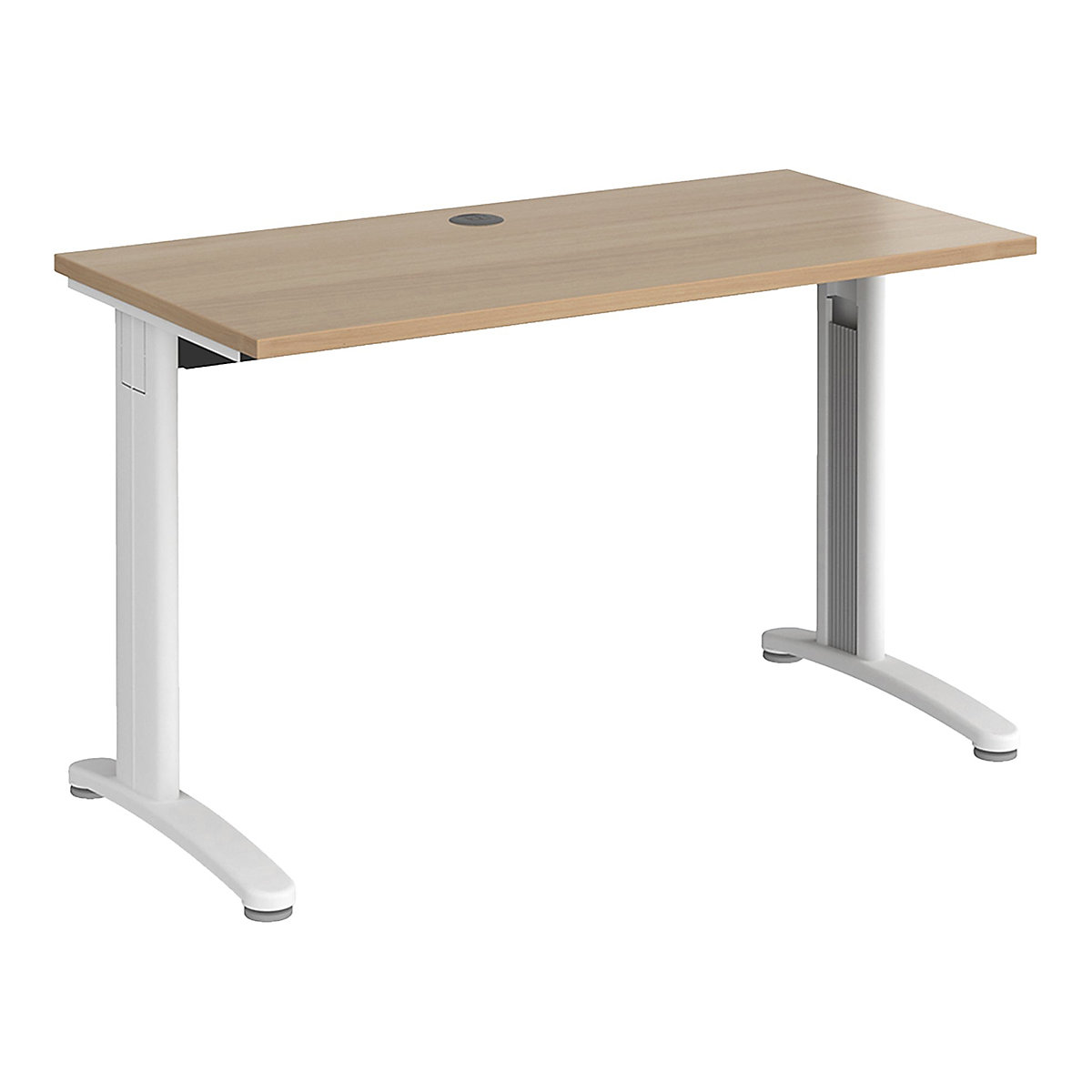 Everyday Compact Rectangular Desks, Everyday Compact Rectangular Desks, Everyday Compact Rectangular Desks 725h x 1200w x 600d mm | Beech | Standard Delivery | White Legs-0