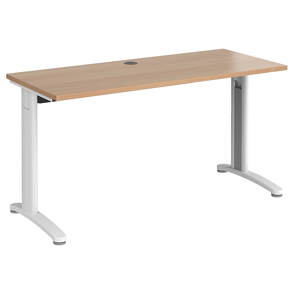 Everyday Compact Rectangular Desks, Everyday Compact Rectangular Desks, Everyday Compact Rectangular Desks 725h x 1400w x 600d mm | Beech | Standard Delivery | White Legs-0