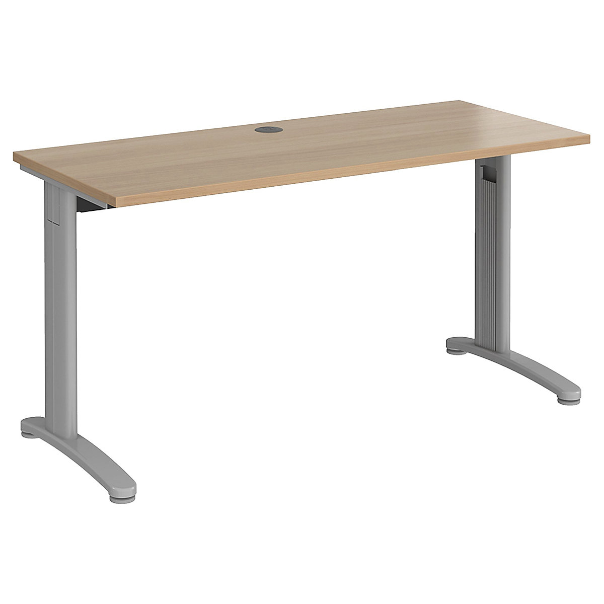 Everyday Compact Rectangular Desks, Everyday Compact Rectangular Desks, Everyday Compact Rectangular Desks 725h x 1400w x 600d mm | Beech | Standard Delivery | Silver Legs-0