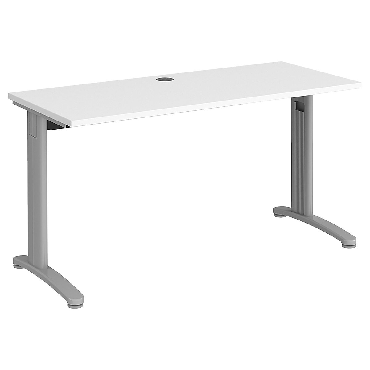 Everyday Compact Rectangular Desks, Everyday Compact Rectangular Desks, Everyday Compact Rectangular Desks 725h x 1400w x 600d mm | White | Standard Delivery | Silver Legs-0