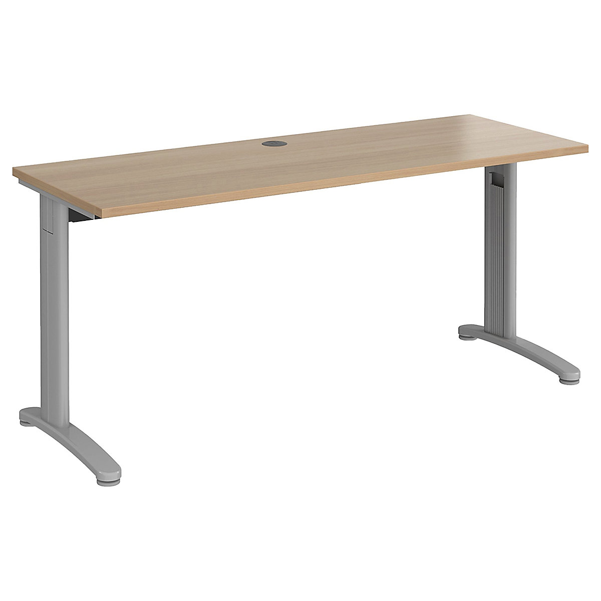 Everyday Compact Rectangular Desks, Everyday Compact Rectangular Desks, Everyday Compact Rectangular Desks 725h x 1600w x 600d mm | Beech | Standard Delivery | Silver Legs-0