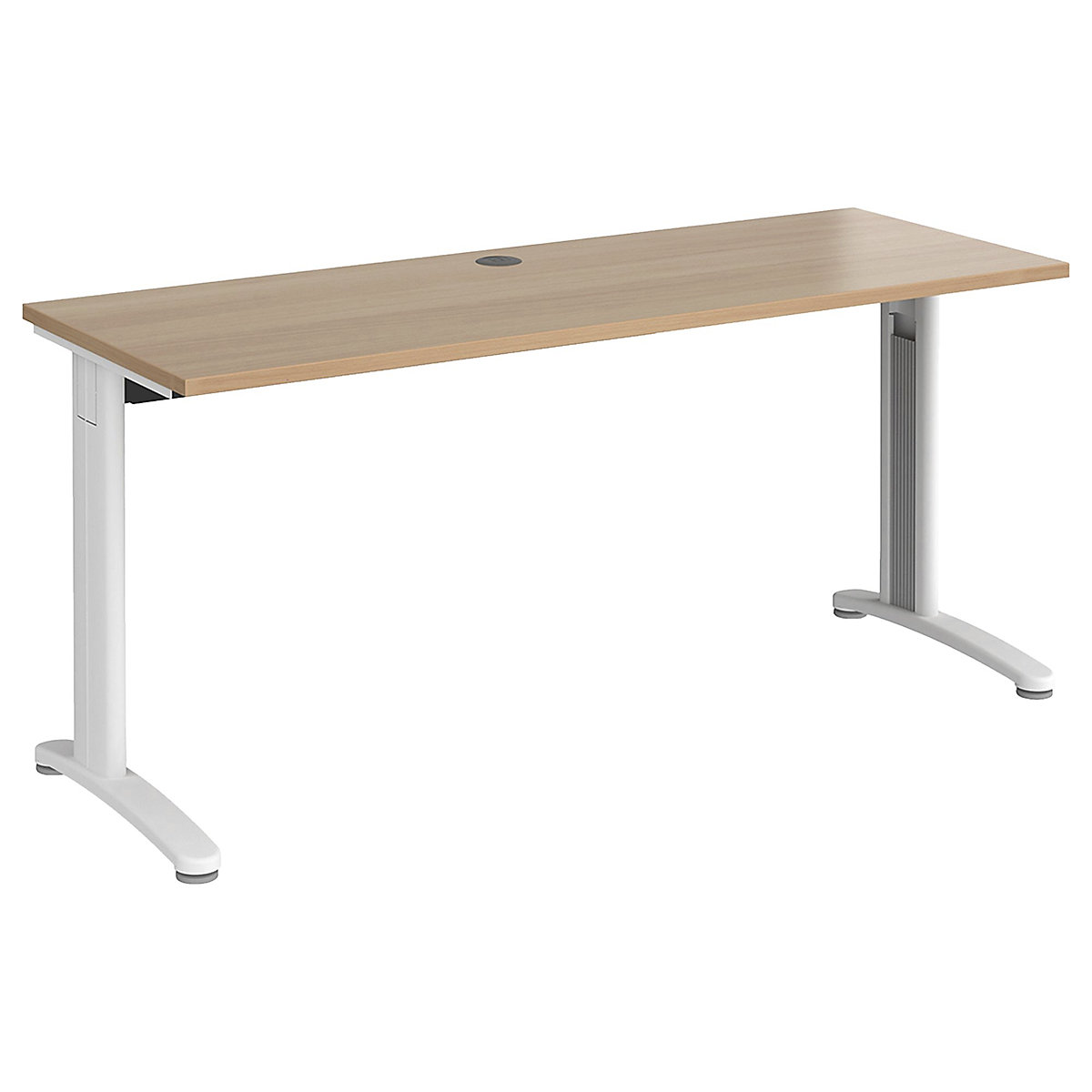 Everyday Compact Rectangular Desks, Everyday Compact Rectangular Desks, Everyday Compact Rectangular Desks 725h x 1600w x 600d mm | Beech | Standard Delivery | White Legs-0