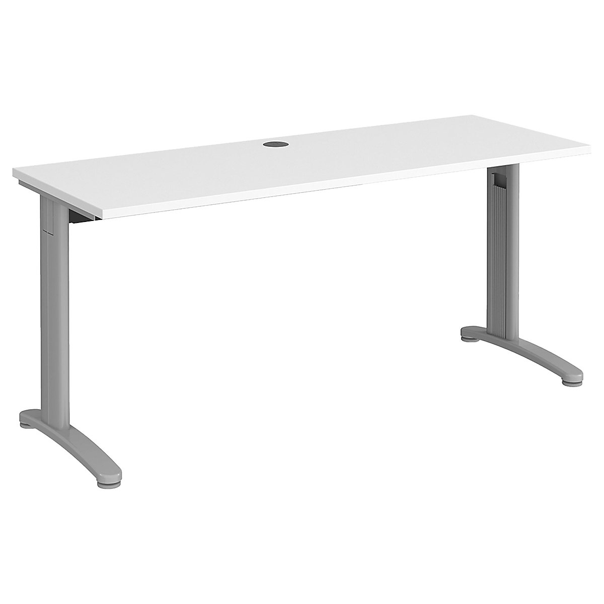 Everyday Compact Rectangular Desks, Everyday Compact Rectangular Desks, Everyday Compact Rectangular Desks 725h x 1600w x 600d mm | White | Standard Delivery | Silver Legs-0