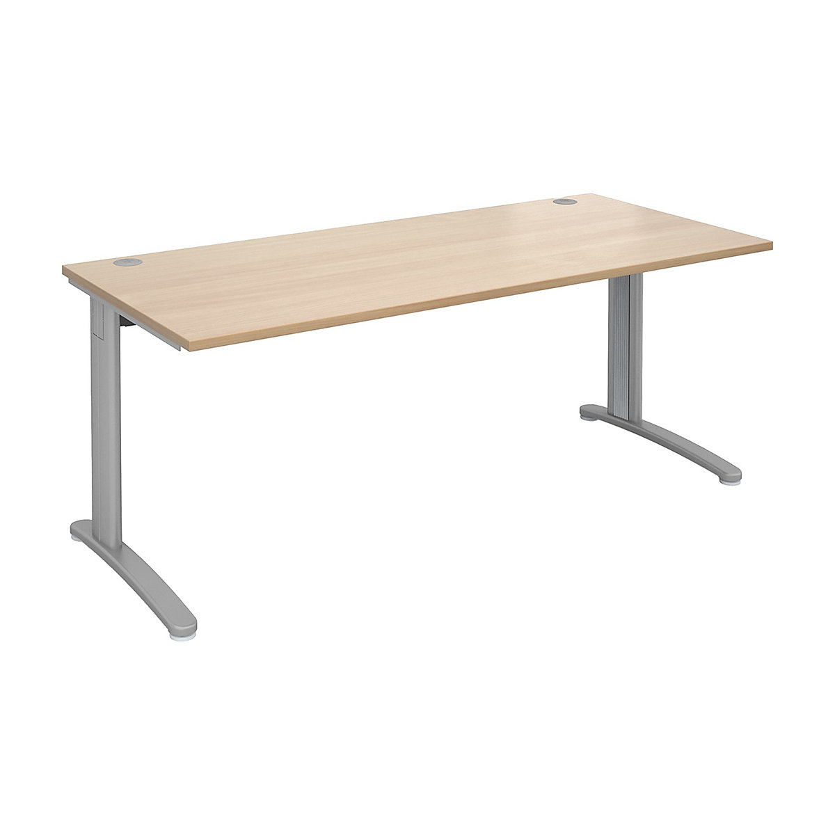 Everyday Rectangular Desks, Everyday Rectangular Desks, Everyday Rectangular Desks 725h x 1400w x 800d mm | Beech | Standard Delivery | Silver Legs-0