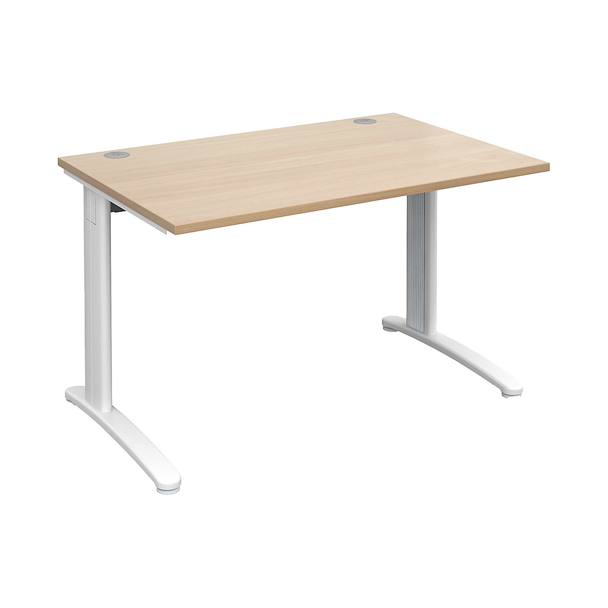 Everyday Rectangular Desks, Everyday Rectangular Desks, Everyday Rectangular Desks 725h x 1400w x 800d mm | Beech | Standard Delivery | White Legs-0