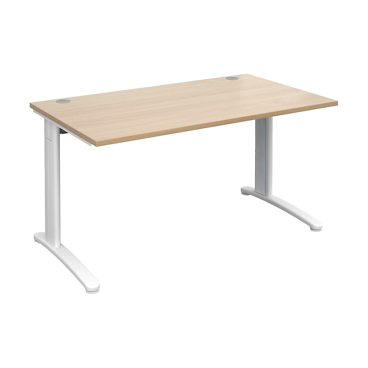 Everyday Rectangular Desks, Everyday Rectangular Desks, Everyday Rectangular Desks 725h x 1600w x 800d mm | Beech | Standard Delivery | White Legs-0