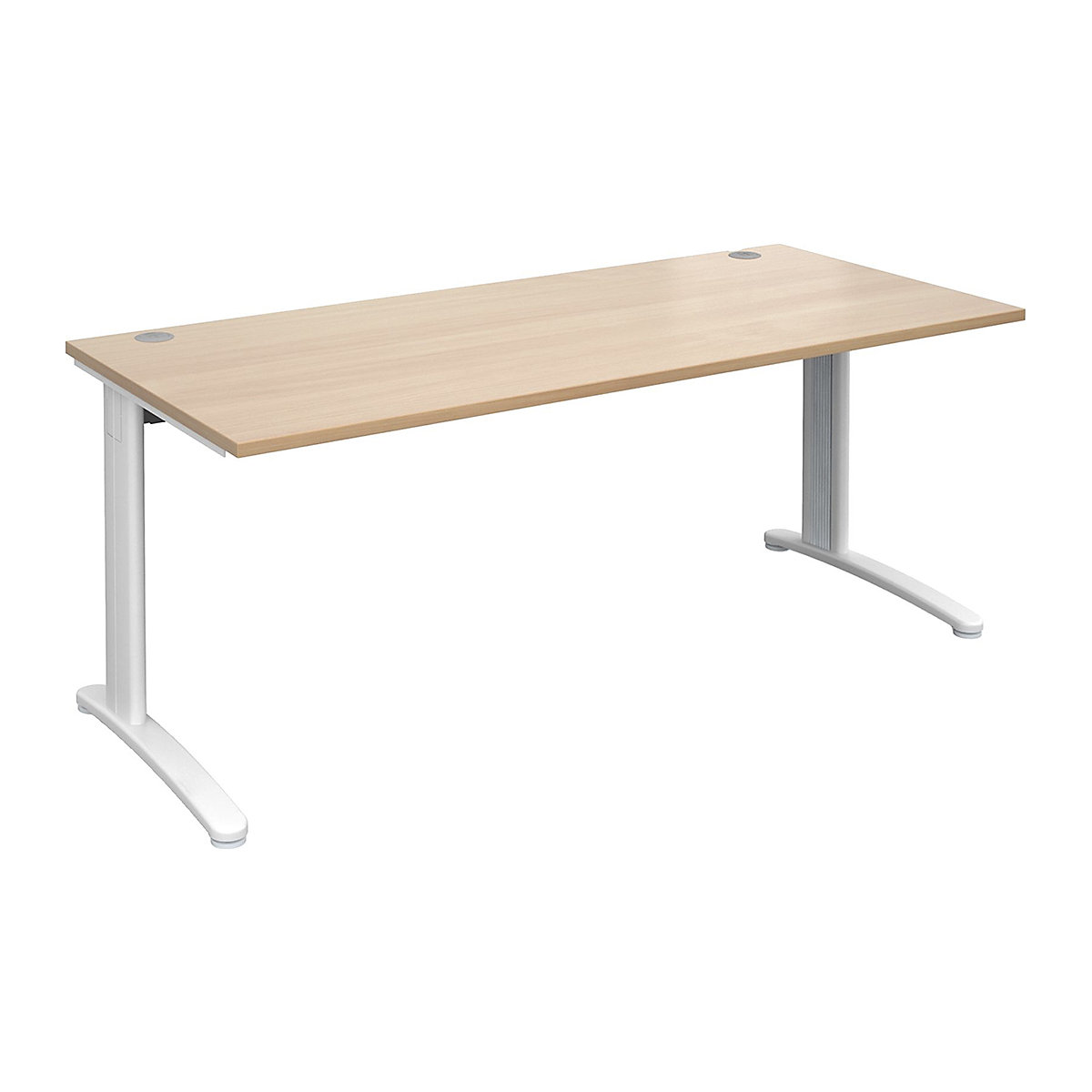 Everyday Rectangular Desks, Everyday Rectangular Desks, Everyday Rectangular Desks 725h x 1800w x 800d mm | Beech | Standard Delivery | White Legs-0