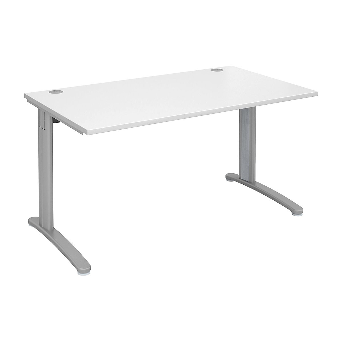 Everyday Rectangular Desks, Everyday Rectangular Desks, Everyday Rectangular Desks 725h x 1400w x 800d mm | White | Standard Delivery | Silver Legs-0