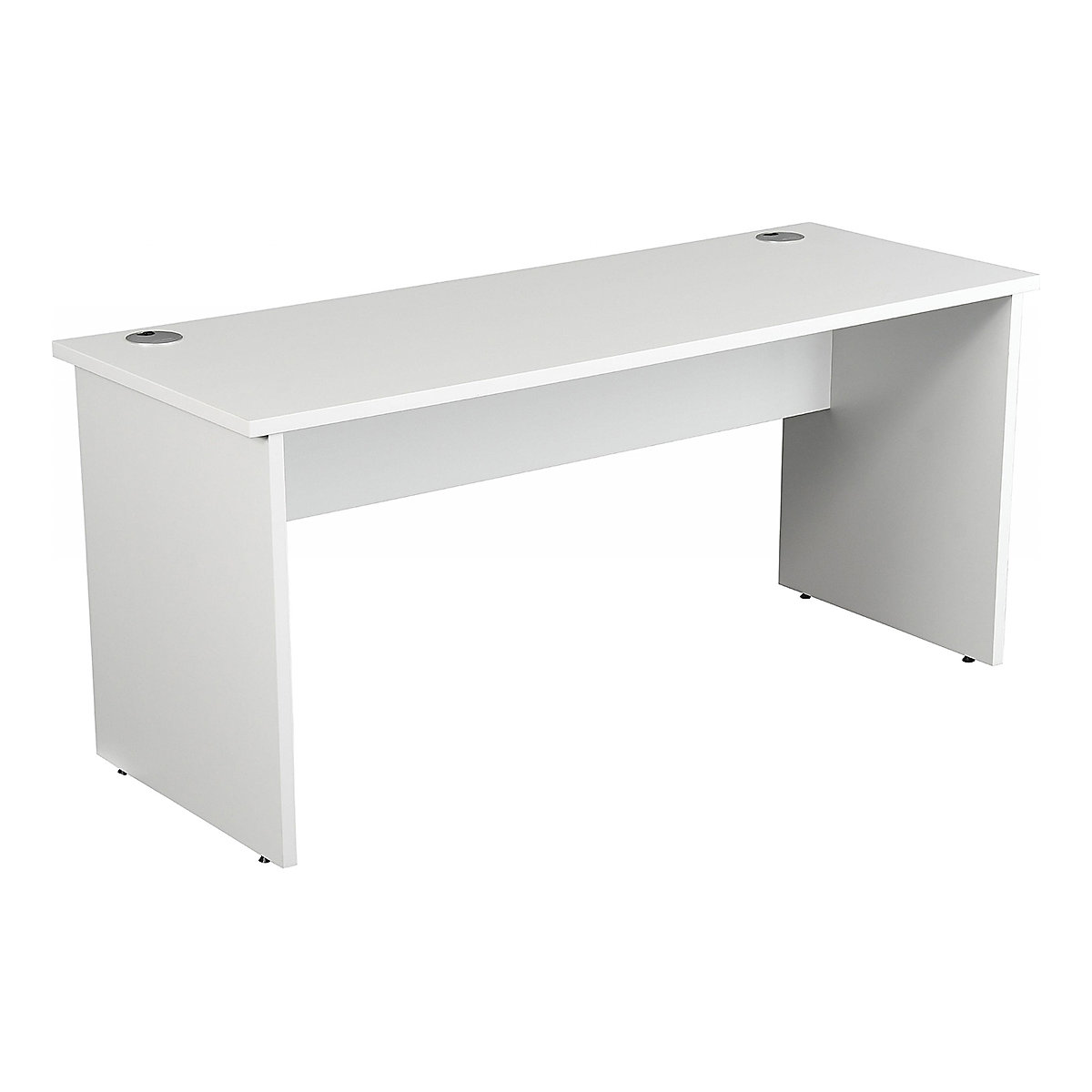 Karbon K2 Compact Office Desk - Rectangular Panel End, Karbon K2 Compact Office Desk - Rectangular Panel End, Karbon K2 Rectangular Panel End Compact Office Desk 730h x 1000w x 600d mm | White | Cable Management-0