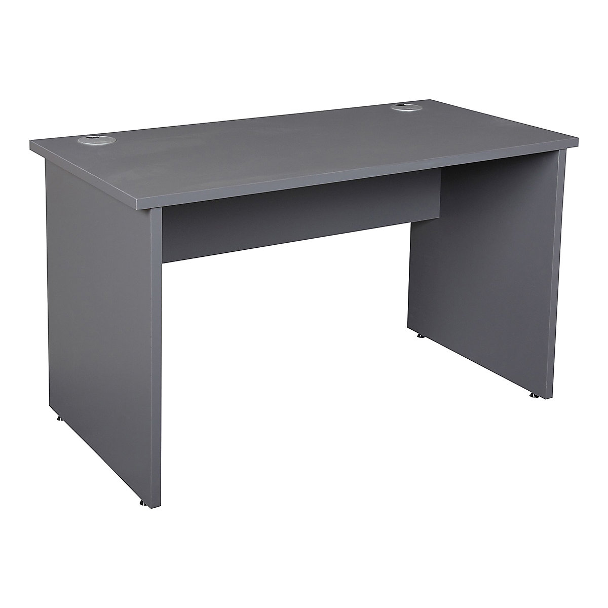 Karbon K2 Compact Office Desk - Rectangular Panel End, Karbon K2 Compact Office Desk - Rectangular Panel End, Karbon K2 Rectangular Panel End Compact Office Desk 730h x 1200w x 600d mm | Grey | Cable Management-2