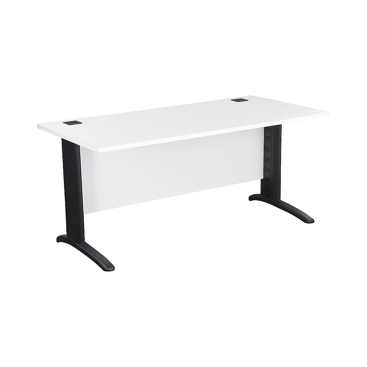 Karbon K5 Rectangular IT Desks, Karbon K5 Rectangular IT Desks, Karbon K5 Rectangular IT Desks 730h x 1400w x 800d mm | White | Graphite Legs-0