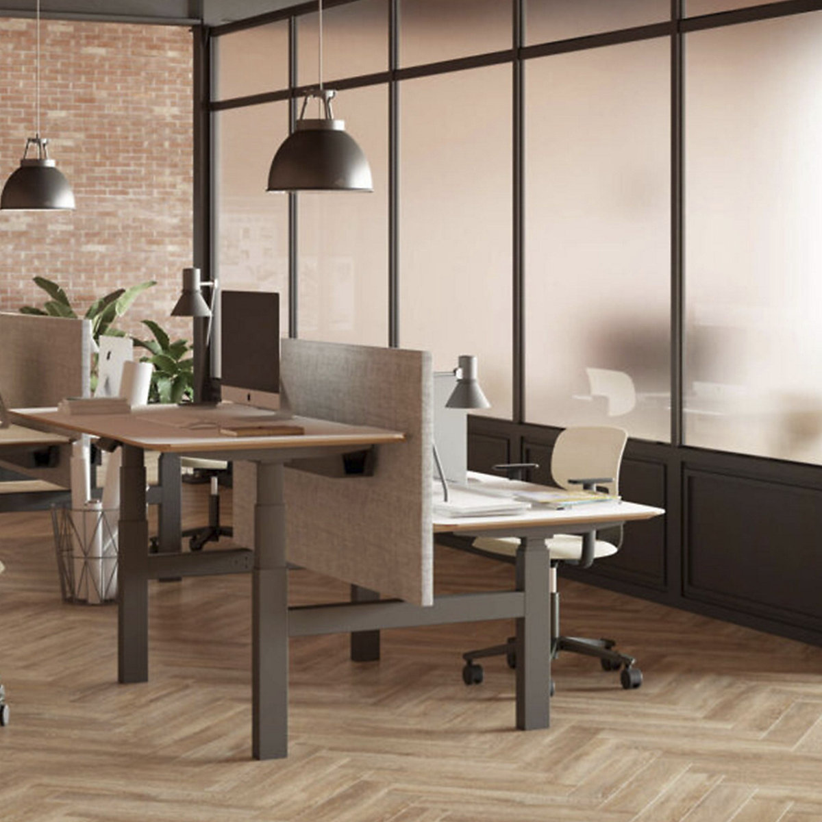 Bisley Square Frame Perfect Sense Height Adjustable Sit-Stand Duo Office Desk (Product illustration 3)-2