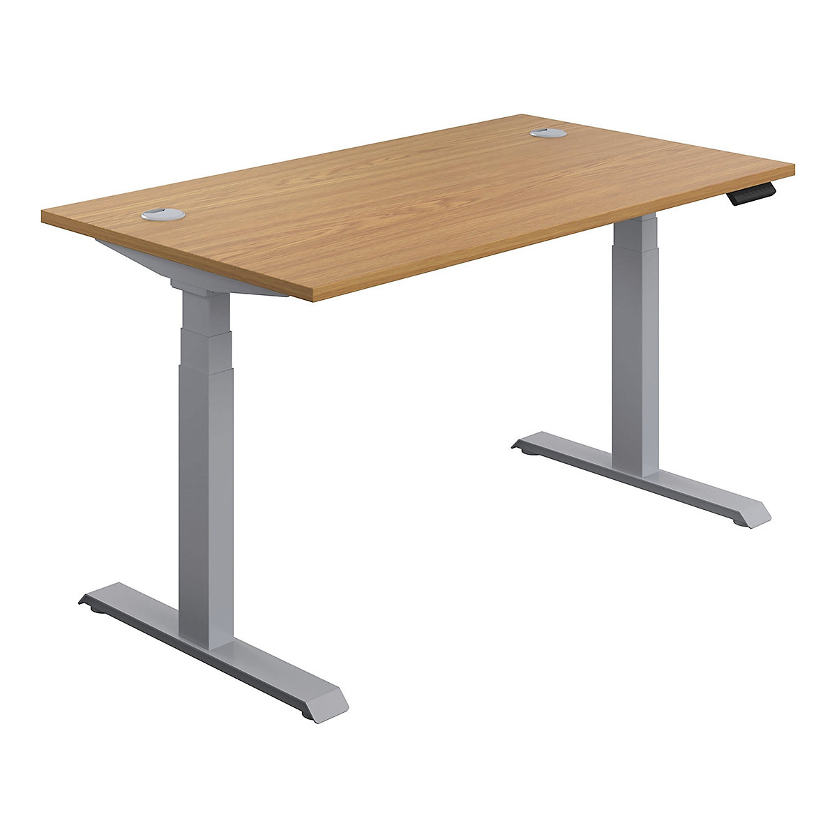 Commerce II Height Adjustable Rectangular Sit-Stand Desks, Commerce II Height Adjustable Rectangular Sit-Stand Desks, Commerce II Height Adjustable Rectangular Sit-Stand Desks 645 - 1305h x 1200w x 800d mm | Oak | Next Day Delivery | Silver Legs-0