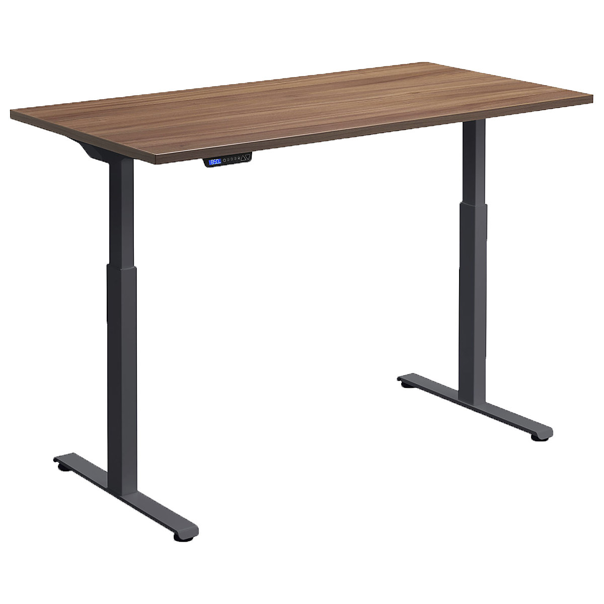 Hush Dual Motor Height Adjustable Sit-Stand Office Desk, Hush Dual Motor Height Adjustable Sit-Stand Office Desk, Hush Dual Motor Height Adjustable Sit-Stand Office Desk | 1400W x 800D | Anthracite | Natural Dijon Walnut-0