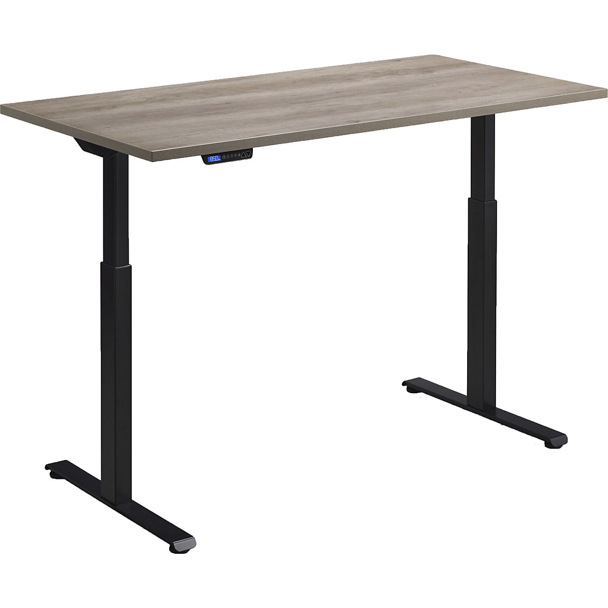 Hush Dual Motor Height Adjustable Sit-Stand Office Desk, Hush Dual Motor Height Adjustable Sit-Stand Office Desk, Hush Dual Motor Height Adjustable Sit-Stand Office Desk | 1200W x 700D | Black | Grey Nebraska Oak-0