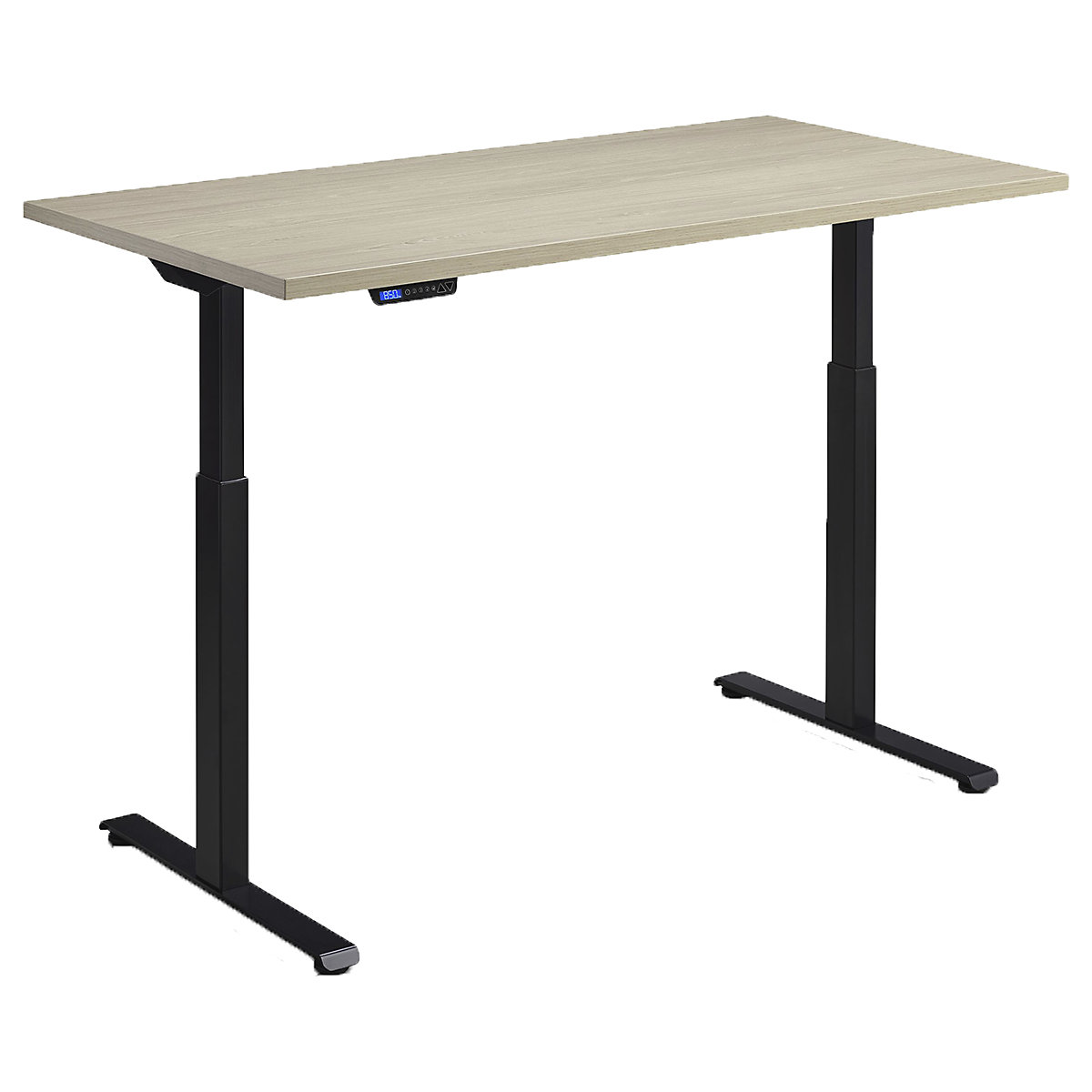 Hush Dual Motor Height Adjustable Sit-Stand Office Desk, Hush Dual Motor Height Adjustable Sit-Stand Office Desk, Hush Dual Motor Height Adjustable Sit-Stand Office Desk | 1000W x 600D | Black | Natural Oak-0