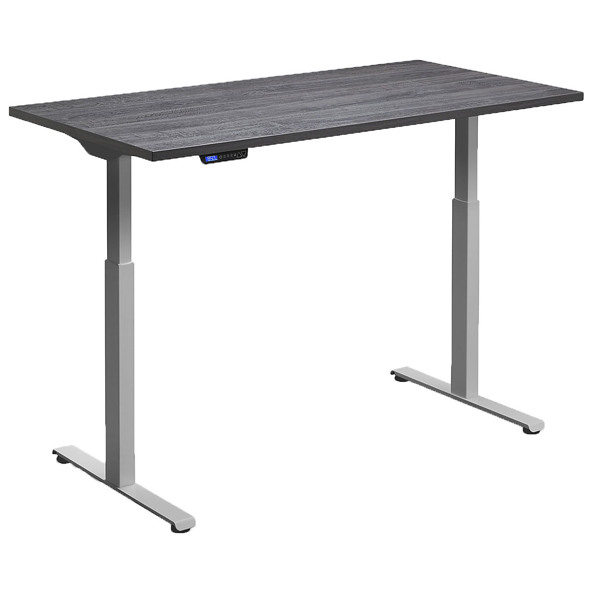 Hush Dual Motor Height Adjustable Sit-Stand Office Desk, Hush Dual Motor Height Adjustable Sit-Stand Office Desk, Hush Dual Motor Height Adjustable Sit-Stand Office Desk | 1600W x 700D | Silver | Anthracite Sherman Oak-0