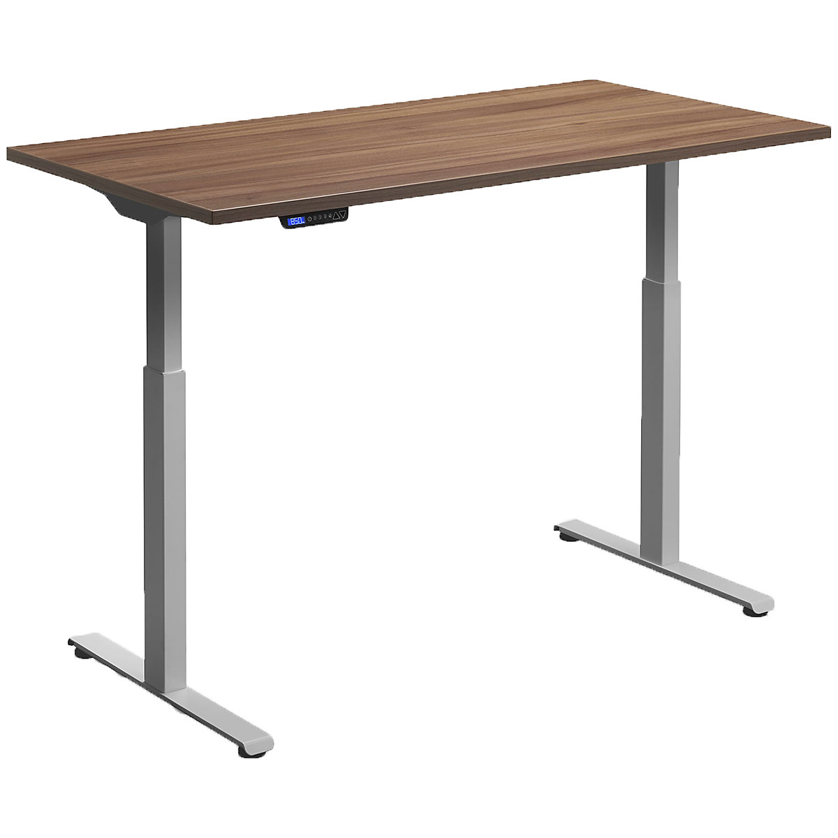 Hush Dual Motor Height Adjustable Sit-Stand Office Desk, Hush Dual Motor Height Adjustable Sit-Stand Office Desk, Hush Dual Motor Height Adjustable Sit-Stand Office Desk | 1200W x 700D | Silver | Natural Dijon Walnut-0