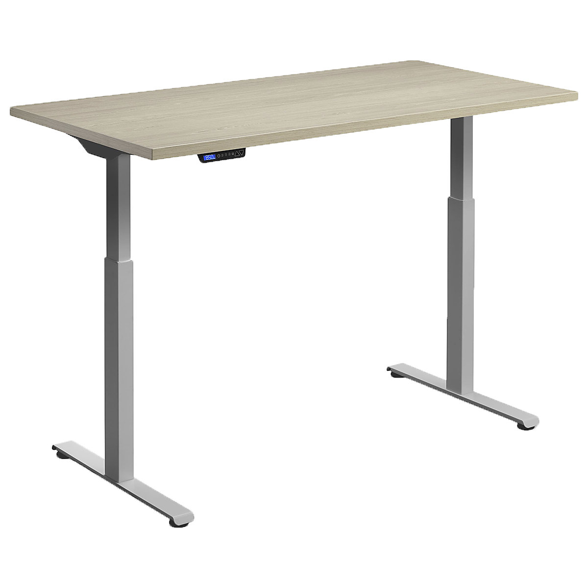 Hush Dual Motor Height Adjustable Sit-Stand Office Desk, Hush Dual Motor Height Adjustable Sit-Stand Office Desk, Hush Dual Motor Height Adjustable Sit-Stand Office Desk | 1400W x 800D | Silver | Natural Oak-0