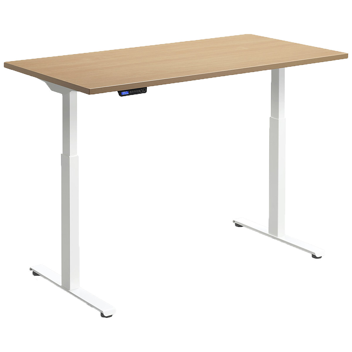 Hush Dual Motor Height Adjustable Sit-Stand Office Desk, Hush Dual Motor Height Adjustable Sit-Stand Office Desk, Hush Dual Motor Height Adjustable Sit-Stand Office Desk | 1200W x 800D | White | Beech-0