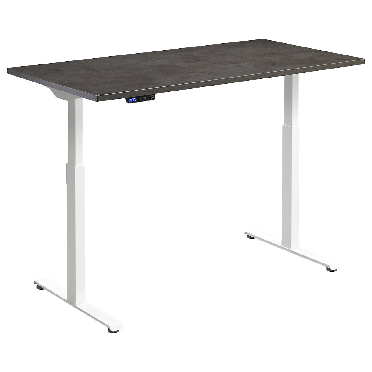 Hush Dual Motor Height Adjustable Sit-Stand Office Desk, Hush Dual Motor Height Adjustable Sit-Stand Office Desk, Hush Dual Motor Height Adjustable Sit-Stand Office Desk | 1000W x 600D | White | Dark Concrete-0