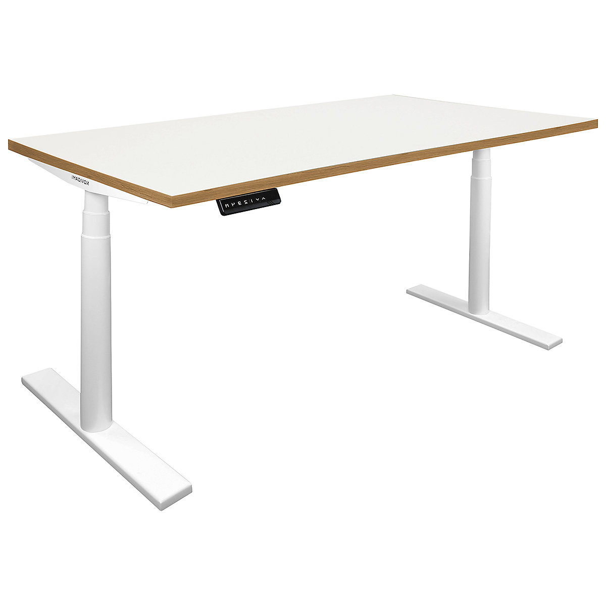Novigami Josi Sit/Stand Office Desk - Electric Adjustable Desk, Novigami Josi Sit/Stand Office Desk - Electric Adjustable Desk, Novigami Josi Sit/Stand Office Desk - Electric Adjustable Desk 625-1275h x 1600w x 800d mm | White/Oak | White Legs-0