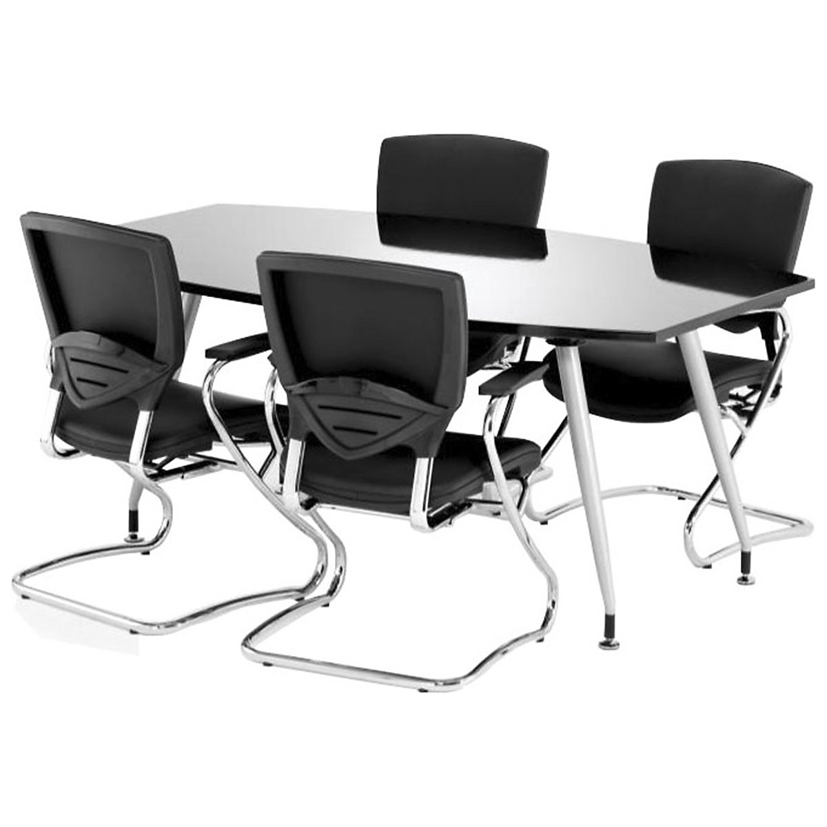 Black Lumina High Gloss Boardroom Table (Product illustration 2)-1