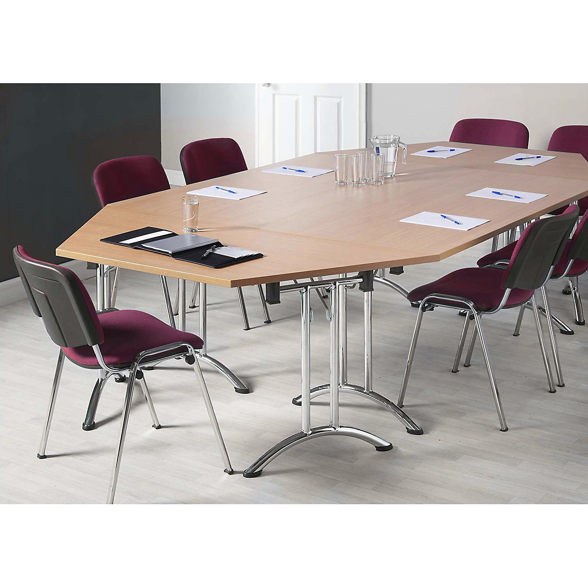 Unite II Arc Rectangular Folding Tables (Product illustration 3)-2