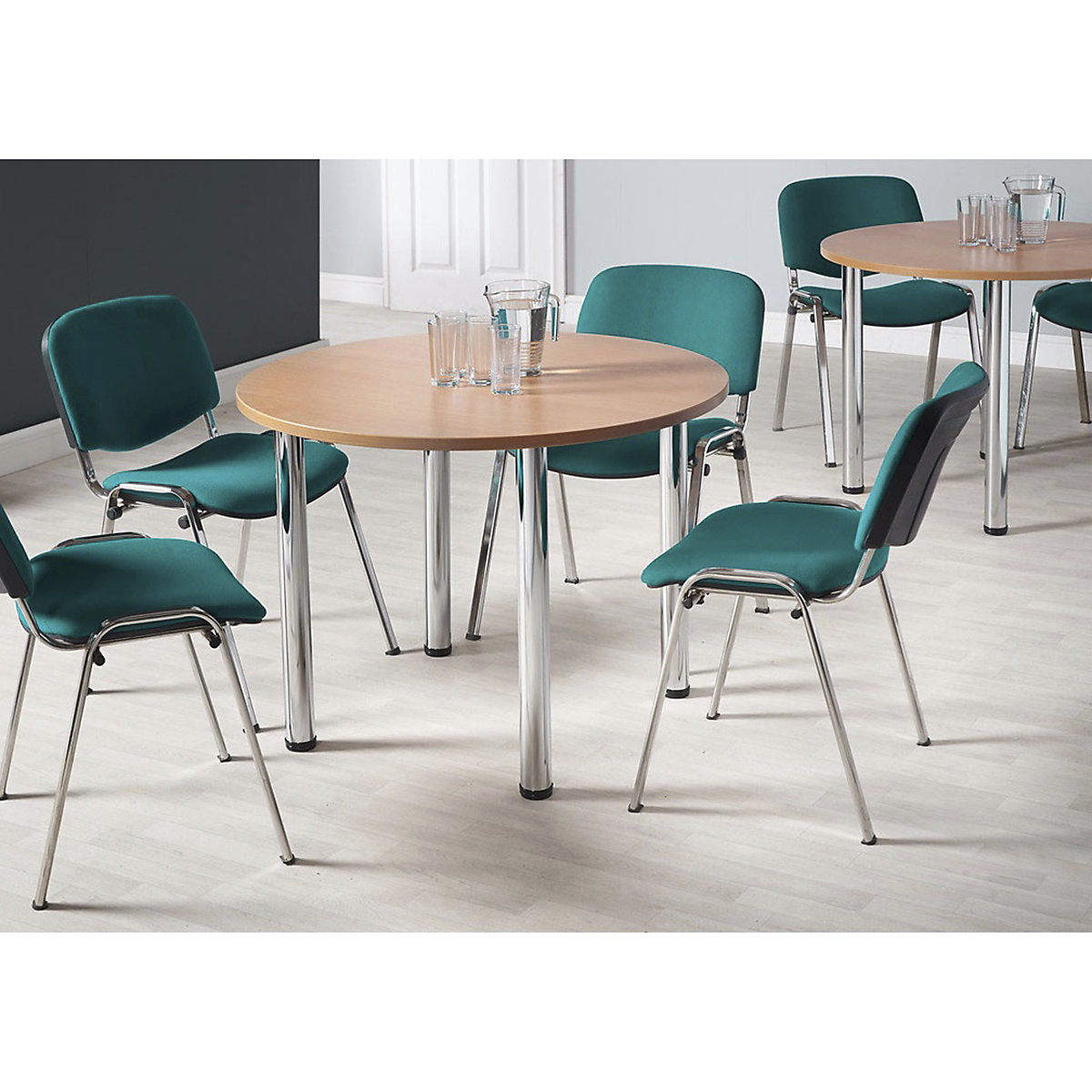 Unite II Round Chrome Tubular Leg Tables (Product illustration 2)-1