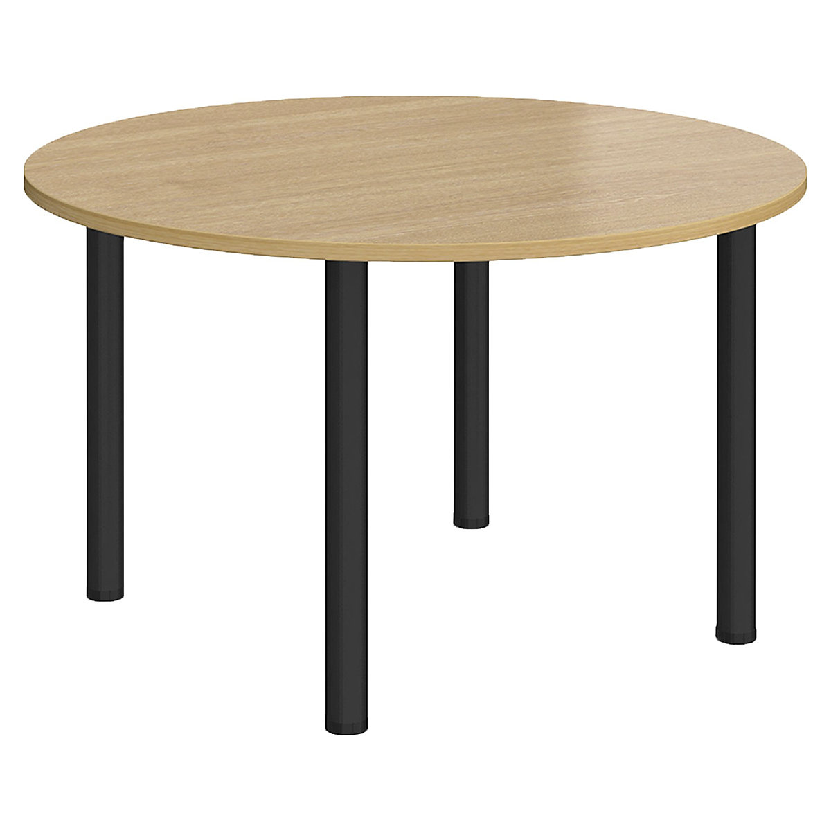 Unite II Round Tubular Leg Tables, Unite II Round Tubular Leg Tables, Unite II Round Tubular Leg Tables 725h x 1200Diaw mm | Oak | Black-0