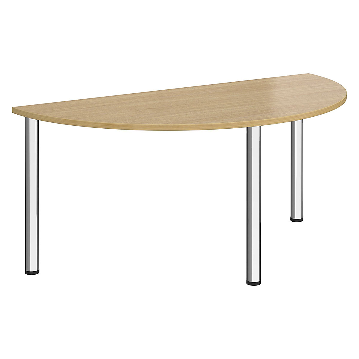 Unite II Semi Circular Chrome Tubular Leg Tables, Unite II Semi Circular Chrome Tubular Leg Tables, Unite II Semi Circular Chrome Tubular Leg Tables 725h x 1600w x 800d mm | Oak | Chrome-0