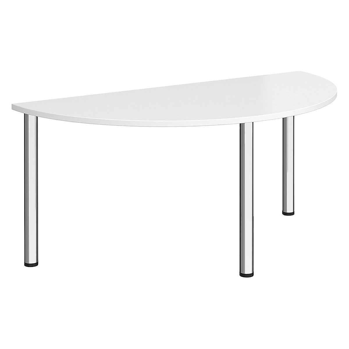 Unite II Semi Circular Chrome Tubular Leg Tables, Unite II Semi Circular Chrome Tubular Leg Tables, Unite II Semi Circular Chrome Tubular Leg Tables 725h x 1600w x 800d mm | White | Chrome-0