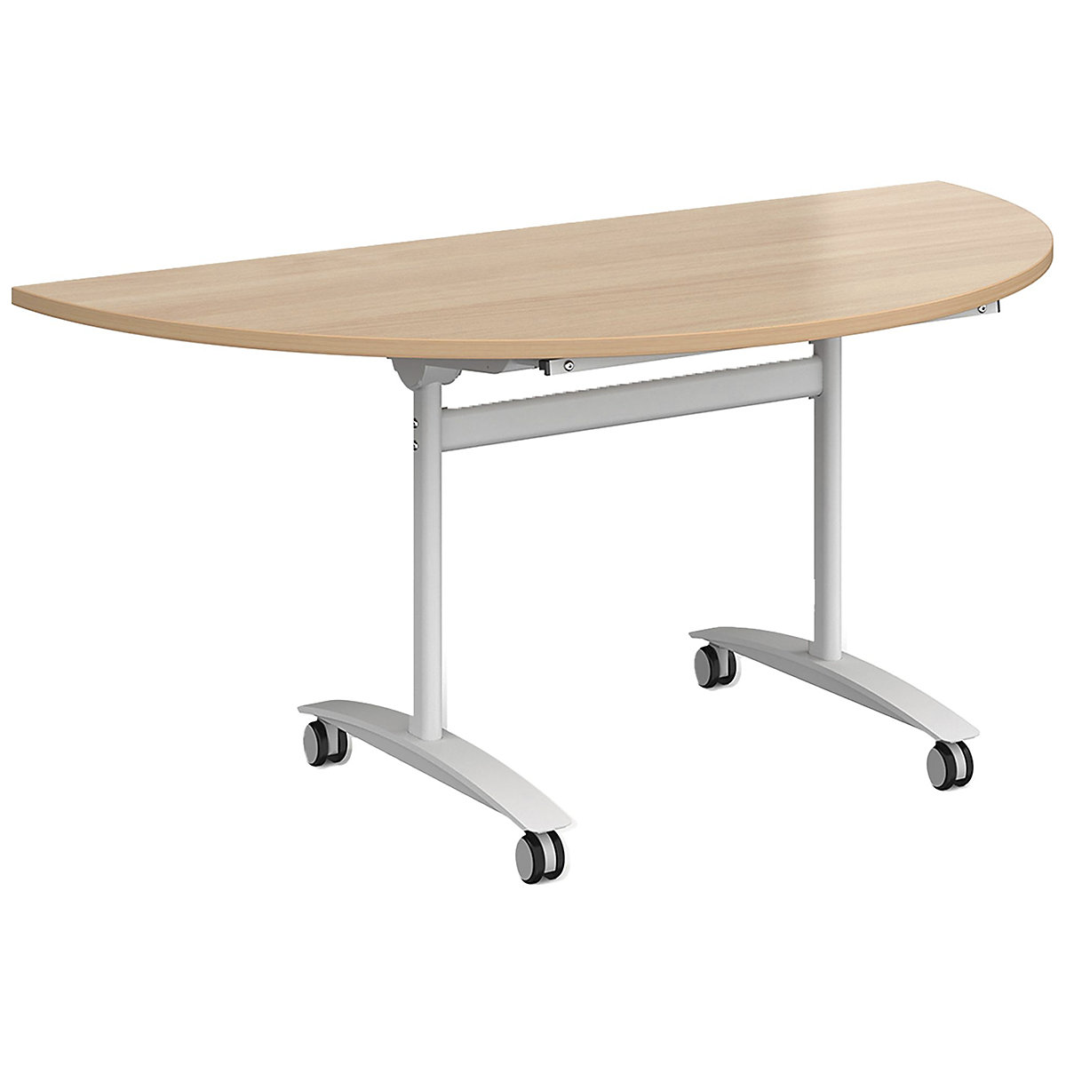 Unite Plus Semi-Circular Flip Top Table, Unite Plus Semi-Circular Flip Top Table, Unite Plus Semi-Circular Flip Top Table 725h x 1600w x 800d mm | Beech | White-2