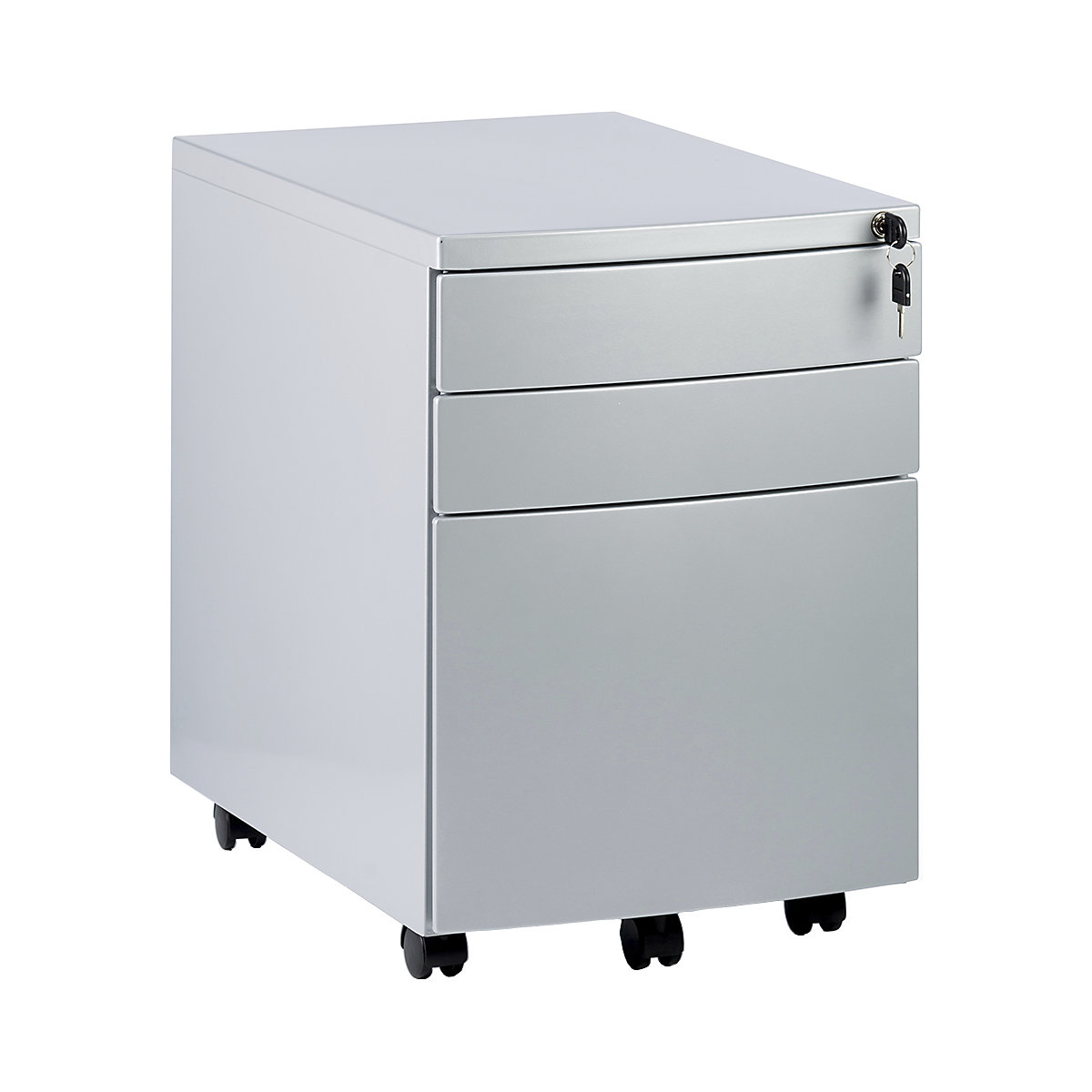 Steel Mobile Pedestal, Steel Mobile Pedestal, Steel Mobile Pedestal 3 Drawer | 560h x 395w x 565d mm | Silver-0