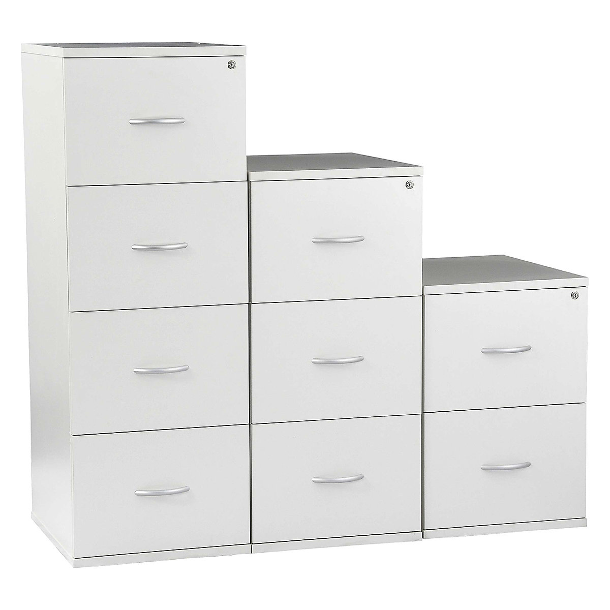 Karbon Wooden Filing Cabinets, Karbon Wooden Filing Cabinets, Karbon Wooden Filing Cabinets | 730h x 500w x 600d mm | White | Lockable-3