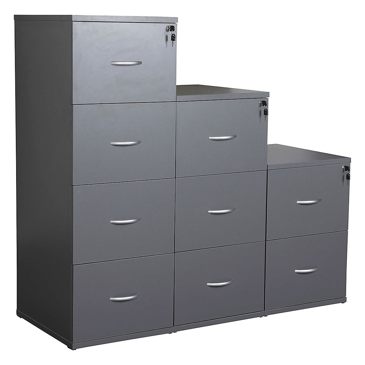 Karbon Wooden Filing Cabinets, Karbon Wooden Filing Cabinets, Karbon Wooden Filing Cabinets | 730h x 500w x 600d mm | Grey | Lockable-0