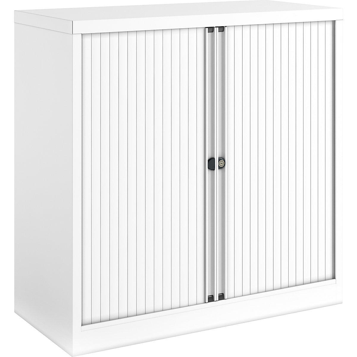 Bisley Essentials Tambour Cupboards, Bisley Essentials Tambour Cupboards, Bisley Essentials Tambour Cupboards | 1000h x 1000w x 470d mm | 1 Shelf | Traffic White-0