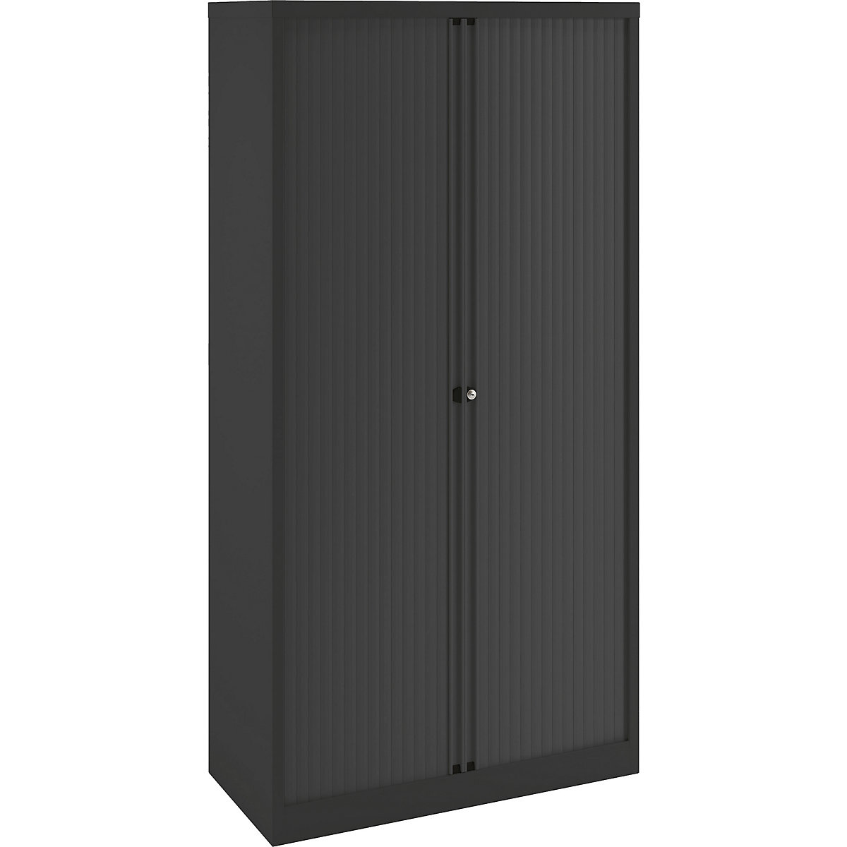 Bisley Essentials Tambour Cupboards, Bisley Essentials Tambour Cupboards, Bisley Essentials Tambour Cupboards | 1970h x 1000w x 470d mm | 4 Shelves | Black-0